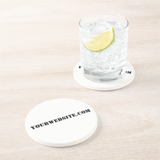 YourWebSite.com Zandsteen Onderzetter (Zijkant)