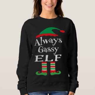 Youth Always Gassy Elf  Family Christmas Matching Trui