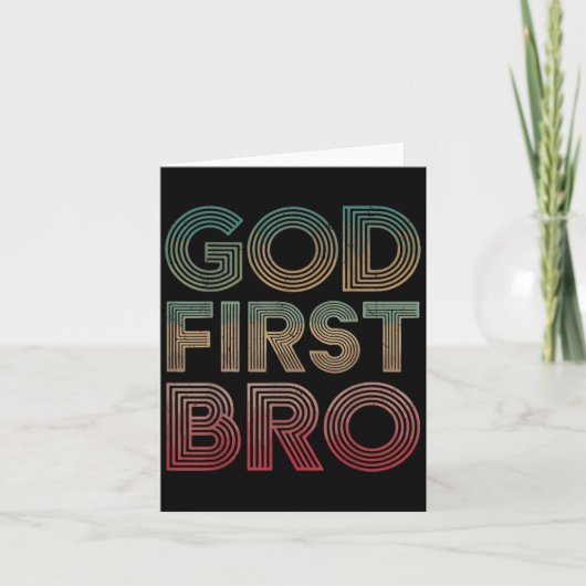 Youth Boy God First Bro Funny Christian God Brothe Kaart (Voorkant)