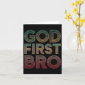 Youth Boy God First Bro Funny Christian God Brothe Kaart (Gele Bloem)