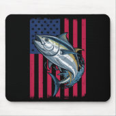 Youth Boys Deep Sea Fishing American Flag Bluefin  Muismat (Voorkant)