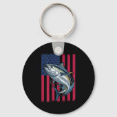 Youth Boys Deep Sea Fishing American Flag Bluefin  Sleutelhanger (Voorkant)