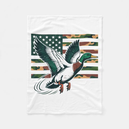 Youth Camo Mallard Duck Hunting Camouflage America Fleece Deken (Voorkant)