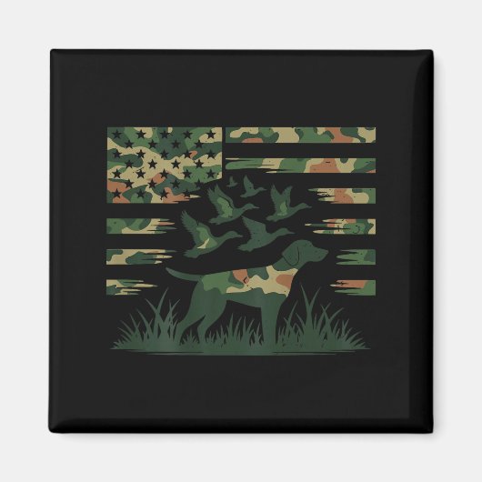 Youth Camo Mallard Duck Hunting Dog Camouflage Ame Magneet (Voorkant)