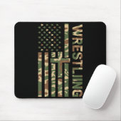 Youth Camo Wrestling American Flag Us Patriotic Bo Muismat (Met muis)