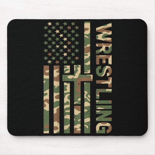 Youth Camo Wrestling American Flag Us Patriotic Bo Muismat (Voorkant)