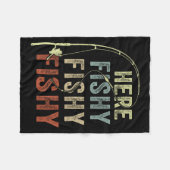 Youth Here-fishy Fishing-shirt Boys Toddler Funny Fleece Deken (Voorkant (Horizontaal))