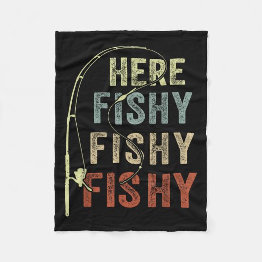 Youth Here-fishy Fishing-shirt Boys Toddler Funny Fleece Deken (Voorkant)
