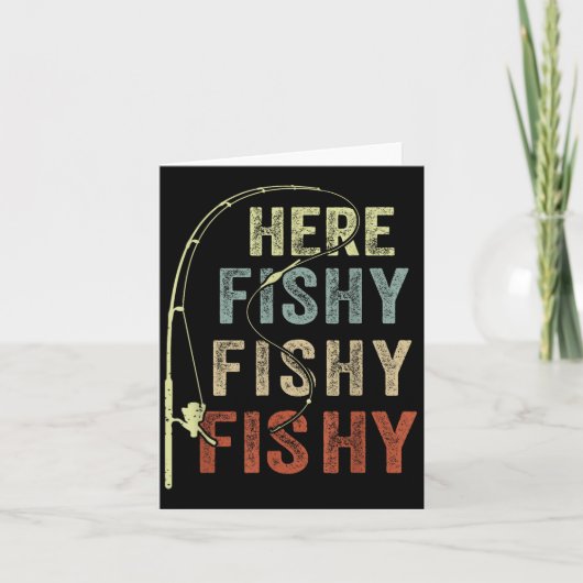 Youth Here-fishy Fishing-shirt Boys Toddler Funny  Kaart (Voorkant)