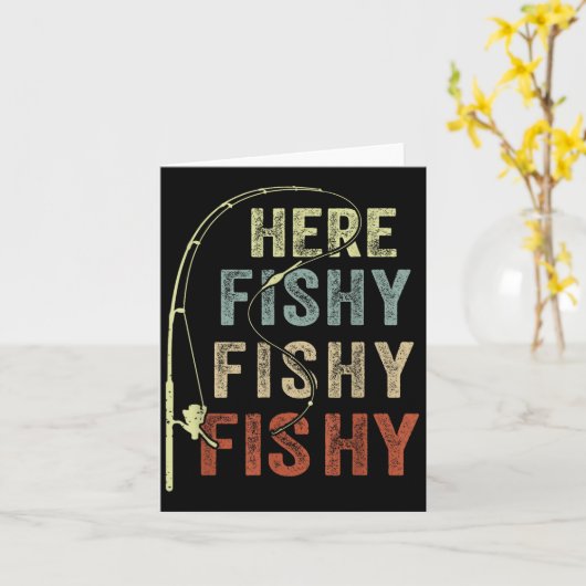 Youth Here-fishy Fishing-shirt Boys Toddler Funny  Kaart (Gele Bloem)