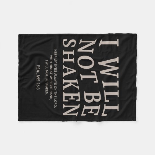 Youth I Will Not Be Shaken Christian Teen Girl Wom Fleece Deken (Voorkant (Horizontaal))