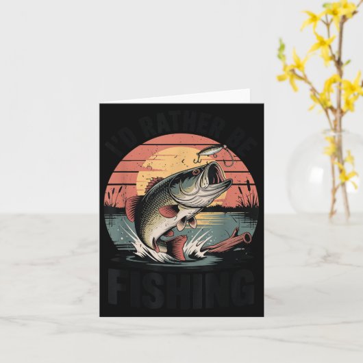 Youth I'd Rather Be Fishing-shirt Boy Largemouth B Kaart (Gele Bloem)