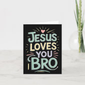 Youth Jesus Love You Bro Funny Christian God Son B Kaart (Voorkant)