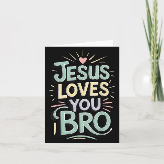 Youth Jesus Love You Bro Funny Christian God Son B Kaart (Voorkant)