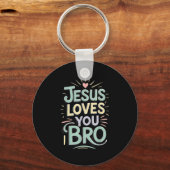 Youth Jesus Love You Bro Funny Christian God Son B Sleutelhanger (Voorkant)