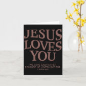 Youth Jesus Love You Christian God Good Boy Son Me Kaart (Gele Bloem)