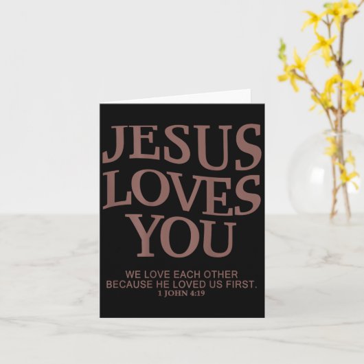 Youth Jesus Love You Christian God Good Boy Son Me Kaart (Gele Bloem)