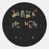 Youth Make Heaven Crowded Camouflage Jesus Camo Ch Ronde Sticker (Voorkant)