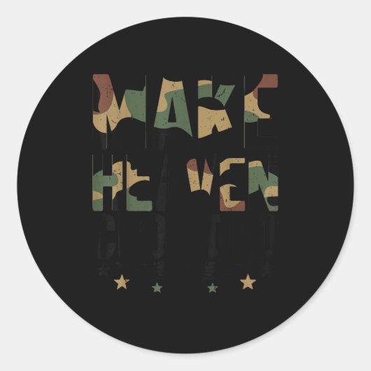 Youth Make Heaven Crowded Camouflage Jesus Camo Ch Ronde Sticker (Voorkant)