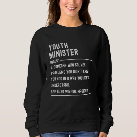 Youth Minister Definition Shirts Funny Job Title (Voorkant)