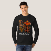 Youth Pastor Love Thanksgiving Leopard Turkey Autu T-shirt (Voorkant volledig)