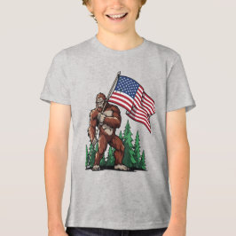 Youth Patriotic American Flag Graphic Celebration Tri-Blend Shirt