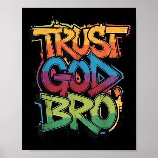 Youth Trust God Bro Funny Christian Boy Son Brothe Poster (Voorkant)