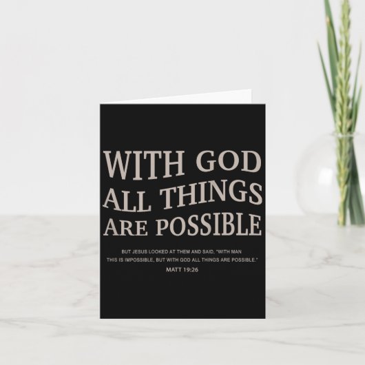 Youth With God All Things Are Ssible Christian Gir Kaart (Voorkant)