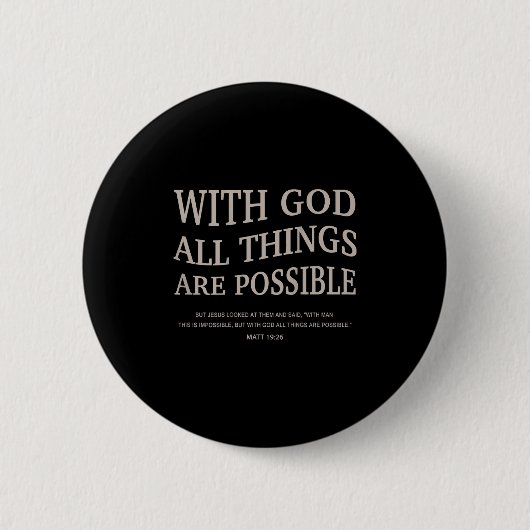 Youth With God All Things Are Ssible Christian Gir Ronde Button 5,7 Cm (Voorkant)