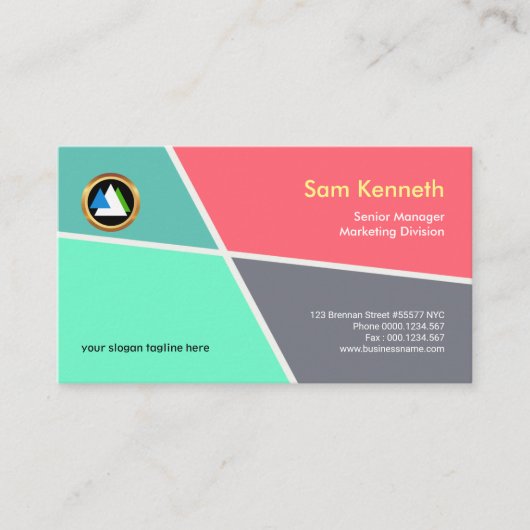 Youthful Energetic Colorful Geometric Marketing Visitekaartje (Voorkant)