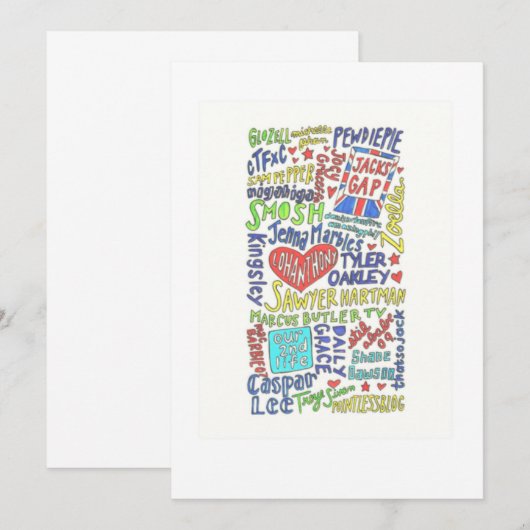 Youtubbers Kaart (Voorkant / Achterkant)