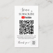 Youtube Abonneer QR-code Visitekaartje (Achterkant)