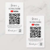 Youtube Abonneer QR-code Visitekaartje (Voorkant / Achterkant)
