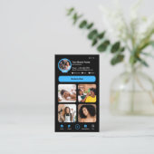 YouTube Blue Influencer Vlogger Creator QR-code Visitekaartje (Staand voorkant)