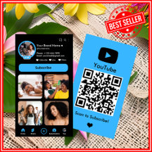 YouTube Blue Influencer Vlogger Creator QR-code