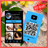 YouTube Blue Influencer Vlogger Creator QR-code Visitekaartje