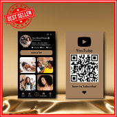 YouTube Brown Influencer Vlogger Creator QR-code Visitekaartje