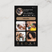 YouTube Bruine Influencer Vlogger Maker QR Code Visitekaartje (Voorkant)