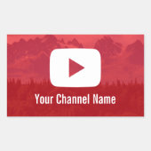 Youtube Channel Aangepaste fotografie Rechthoekige Sticker (Voorkant)