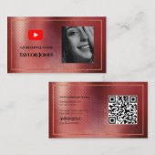 YOUTUBE Channel Advertisement QR Code Foto Visitekaartje (Voorkant / Achterkant)