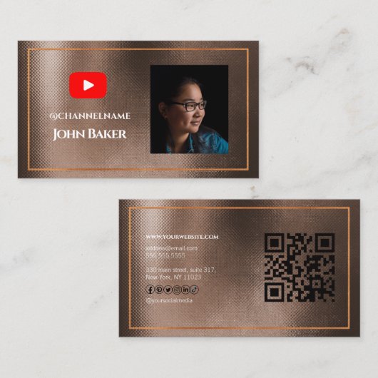 YOUTUBE Channel Advertisement QR Code Foto Visitekaartje (Voorkant / Achterkant)