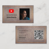 YOUTUBE Channel Advertisement QR Code Foto Visitekaartje (Voorkant / Achterkant)
