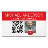 YouTube Channel-Logo en QR-code | Moderne YouTuber Magnetisch Visitekaartje (Voorkant)
