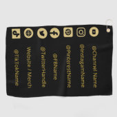 YOUTUBE CHANNEL SOCIALE MEDIA HANDLES GOLFHANDDOEK (Horizontaal)