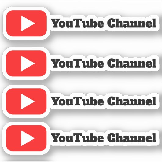 YouTube Channel Sticker Aangepast YouTube-kanaal (Voorkant)