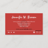 Youtube Channel YouTuber Video Editor Movie Maker Visitekaartje (Achterkant)