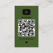 YouTube Clover Influencer Vlogger Creator QR-code Visitekaartje (Achterkant)