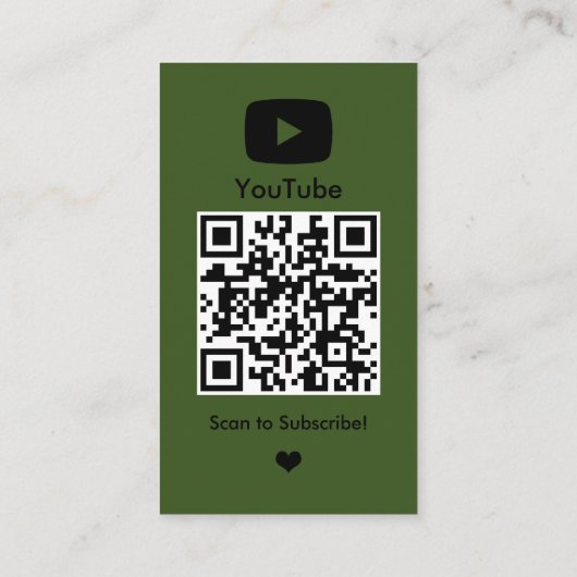 YouTube Clover Influencer Vlogger Creator QR-code Visitekaartje (Achterkant)