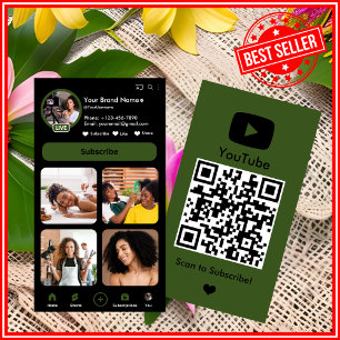 YouTube Clover Influencer Vlogger Maker QR Code Visitekaartje