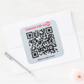 YouTube Connect Met Amerikaanse QR Code Soft Navy Vierkante Sticker (Envelop)